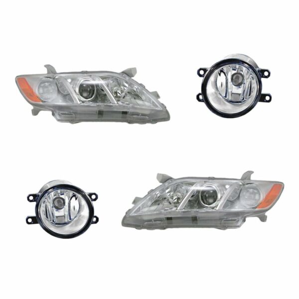 Headlight Fog Driving Light Lamp LH RH Kit Set of 4 for 07-09 Toyota Camry