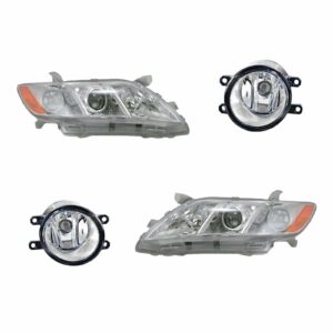 Headlight Fog Driving Light Lamp LH RH Kit Set of 4 for 07-09 Toyota Camry