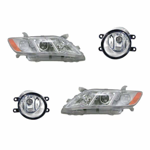 Headlight Fog Driving Light Lamp LH RH Kit Set of 4 for 07-09 Toyota Camry