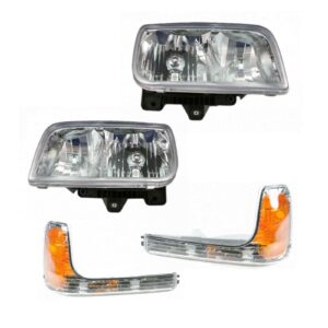 Headlight Parking Light Lamp LH RH Kit Compatible with GMC Yukon Cadillac Escalade