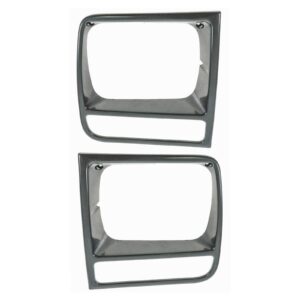 Black Headlight Headlamp Trim Bezels Left & Right Pair Set for 97-01 Cherokee