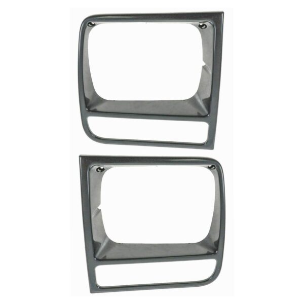 Black Headlight Headlamp Trim Bezels Left & Right Pair Set for 97-01 Cherokee