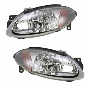 Headlights Headlamps Pair Set Left LH & Right RH for 98-03 Ford Escort Coupe ZX2