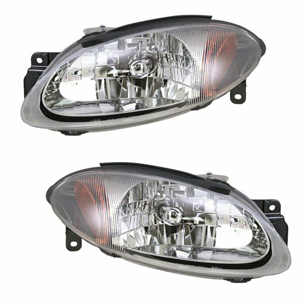 Headlights Headlamps Pair Set Left LH & Right RH for 98-03 Ford Escort Coupe ZX2