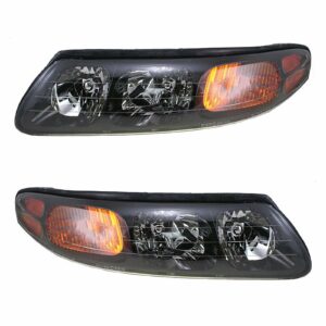Headlights Headlamps Left & Right Pair Set Compatible with 00-04 Pontiac Bonneville