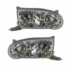 Headlights Headlamps Left & Right Pair Set for 01-02 Toyota Corolla
