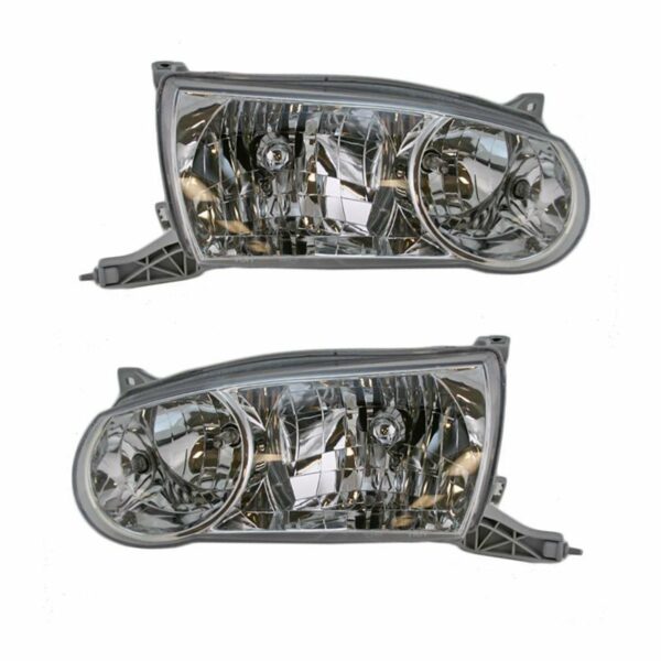 Headlights Headlamps Left & Right Pair Set for 01-02 Toyota Corolla