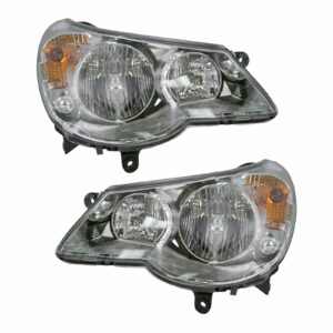 Headlights Headlamps Left & Right Pair Set for 07-10 Chrysler Sebring