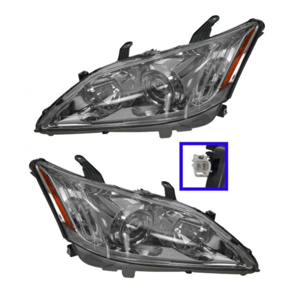 Halogen Headlight Headlamp Left LH & Right RH Pair Set for 10-11 Lexus ES350