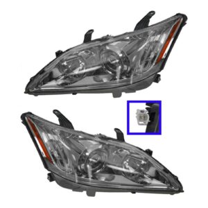 Halogen Headlight Headlamp Left LH & Right RH Pair Set for 10-11 Lexus ES350
