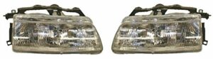Front Headlamps Headlights Lights Left LH & Right RH Pair Set for 90-91 Civic