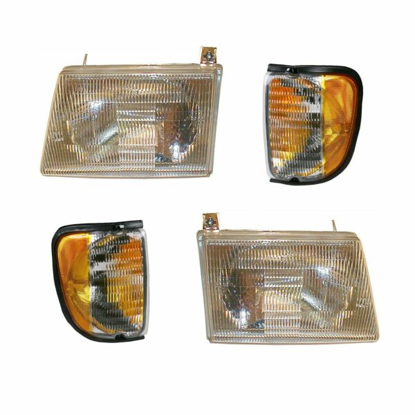 Headlight Lamp Parking Marker Corner Light LH RH 4 Piece Kit for 92-96 Ford Van