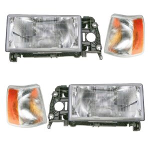 Headlight Parking Marker Turn Signal Light Lamp Set of 4 for Volvo 740 940 New
