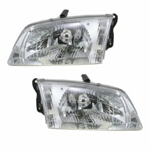 Headlights Headlamps Pair Set Left LH & Right RH for 00-02 Mazda 626
