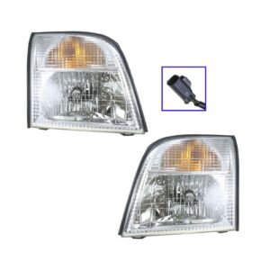 Front Composite Headlights Headlamps Lights Pair Set for 02-05 Mountaineer