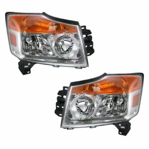 Headlights Headlamps Left & Right Pair Set for 08-10 Nissan Armada