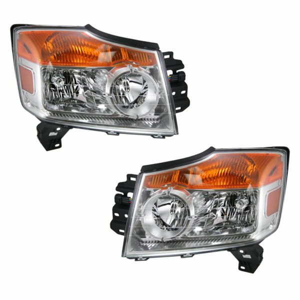 Headlights Headlamps Left & Right Pair Set for 08-10 Nissan Armada