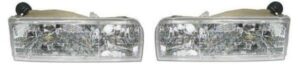 Headlights Headlamps Composite Pair Set for 95-97 Lincoln Town Car