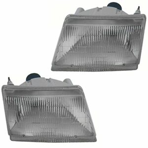 Headlights Headlamps Pair Set for 98-00 Mazda B3000 Pickup Truck