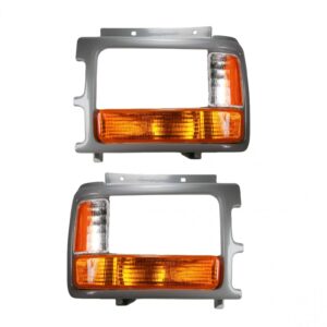 Corner Parking Light w/ Bezel Trim Pair Set for 91-96 Dodge Dakota Pickup Truck