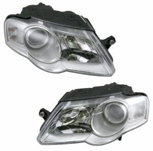 Headlights Headlamps Left & Right Pair Set for 06-10 Volkswagen Passat