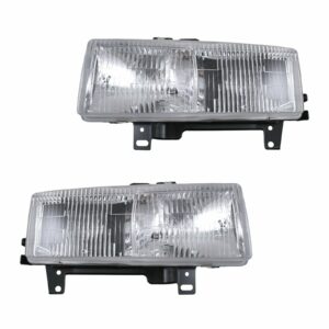 Composite Front Headlights Headlamps Light Lamp Pair Set for 96-02 Chevy GMC Van