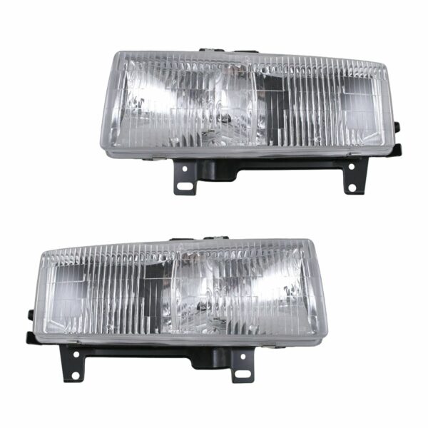 Composite Front Headlights Headlamps Light Lamp Pair Set for 96-02 Chevy GMC Van