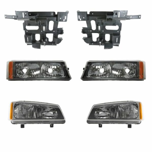 Headlight Parking Light Lamp Mounting Bracket Kit LH RH Set for Chevy Truck