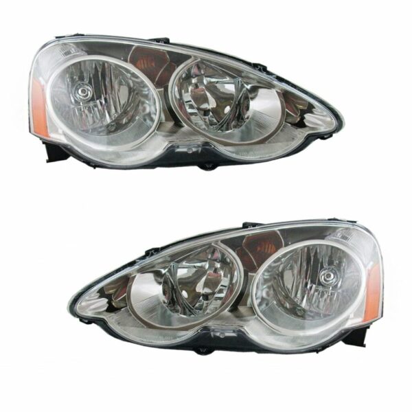 Headlights Headlamps Pair Set Left & Right for 02-04 Acura RSX
