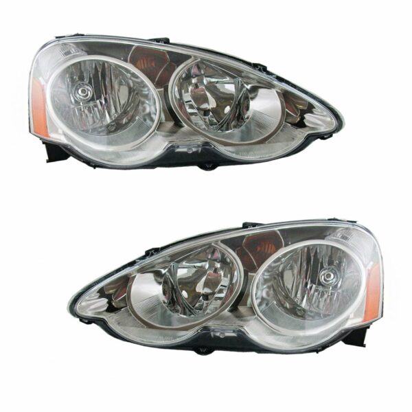 Headlights Headlamps Pair Set Left & Right for 02-04 Acura RSX