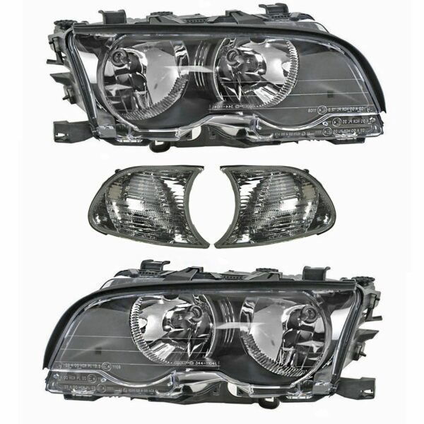 Headlight Lamp Parking Marker Corner Light LH RH 4 Piece Kit for BMW