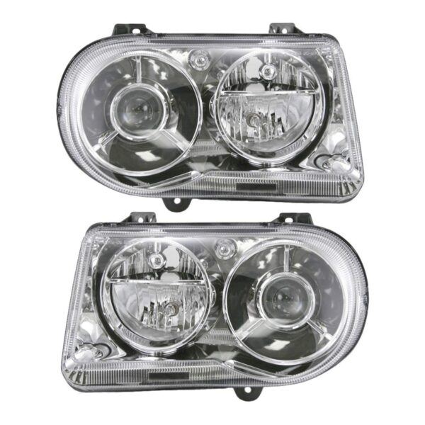 Headlights Headlamps Left & Right Pair Set for 05-10 Chrysler 300C