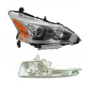 2pc Lighting Kit Headlight & Bumper Side Marker Light Lamp for Nissan Altima