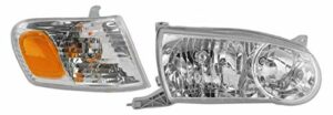 Headlights Lamp & Corner Marker Parking Light Set RH Right for 01-02 Corolla