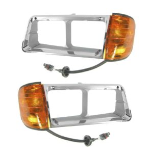 Chrome Inner Headlamp Headlight Bezel LH & RH Pair Set for FLD 112 120