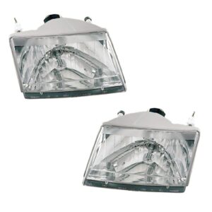 Front Headlights Headlamps Lights Lamps Pair Set for 01-10 Mazda Pickup Truck