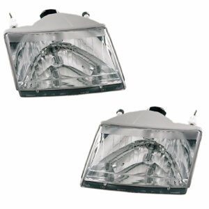 Front Headlights Headlamps Lights Lamps Pair Set for 01-10 Mazda Pickup Truck