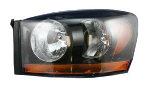 Headlight Headlamp w/ Black Bezel Driver Side Left LH for 06-08 Dodge Ram Truck