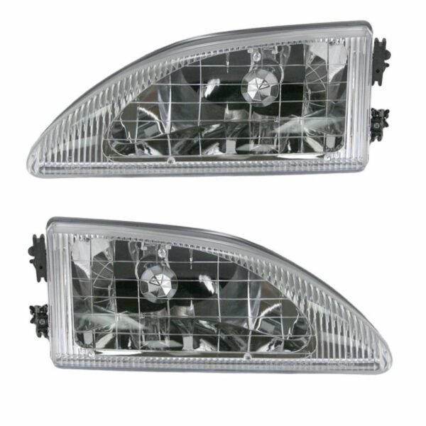 Headlights Headlamps Left & Right Pair Set Kit for 94-98 Ford Mustang Cobra