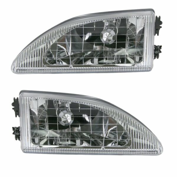 Headlights Headlamps Left & Right Pair Set Kit for 94-98 Ford Mustang Cobra