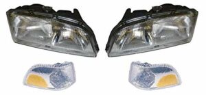 Headlights Headlamps & Corner Marker Parking Light SET Kit for Volvo C70 S70 V70