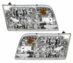 Headlights Headlamps Left & Right Pair Set for 98-11 Ford Crown Victoria