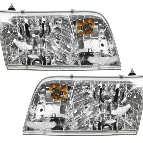 Headlights Headlamps Left & Right Pair Set for 98-11 Ford Crown Victoria