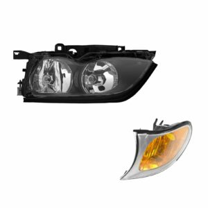 Headlight and Corner Light with Chrome Trim LH Driver for BMW 320i 325i 330i