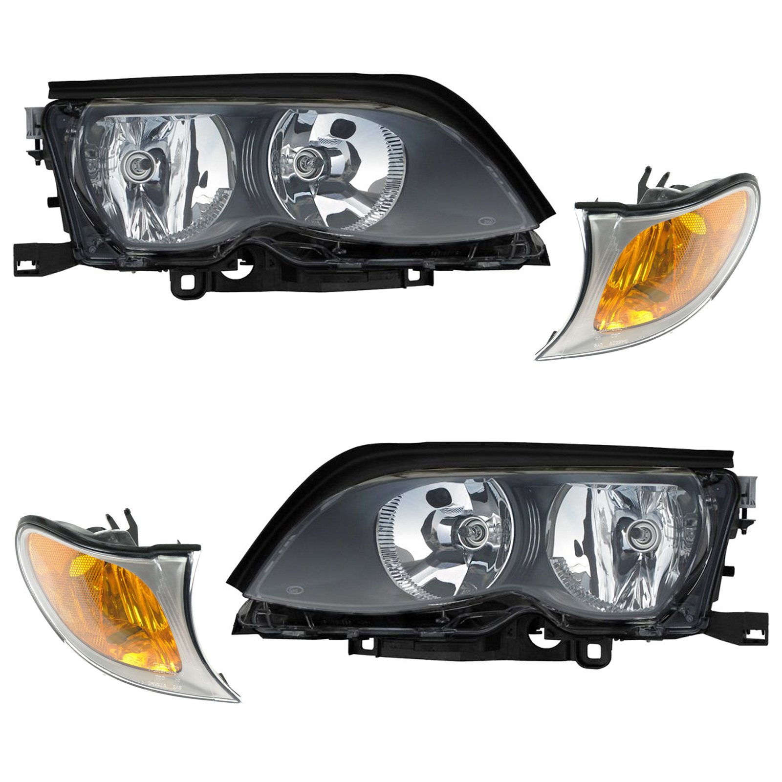 Headlight Corner Light Lamp Left & Right Pair Set of 2 for 02-05 BMW 3 Series