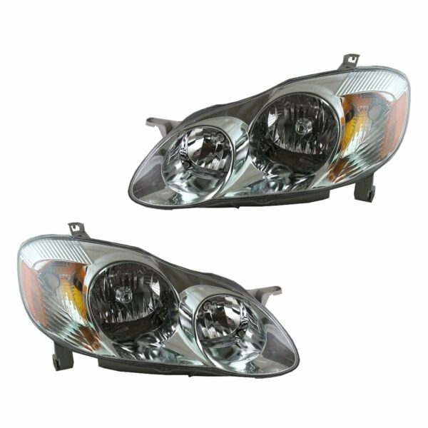 Front Headlights Headlamps Lights Lamps Pair Set for 03-04 Corolla S Model