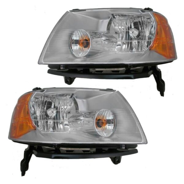 Headlights Headlamps Left & Right Pair Set for 05-07 Ford Freestyle