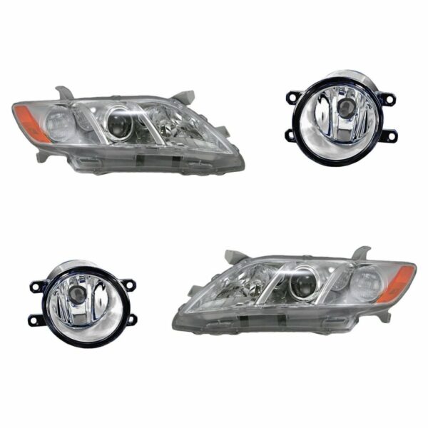 Headlight Fog Driving Light Lamp LH RH Kit Set of 4 for 07-09 Toyota Camry