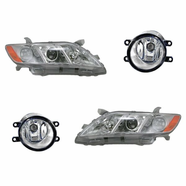 Headlight Fog Driving Light Lamp LH RH Kit Set of 4 for 07-09 Toyota Camry