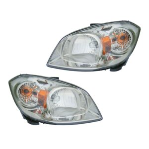Smoked Lens Headlight Headlamp Left & Right Pair Set for Chevy Cobalt Pontiac G5